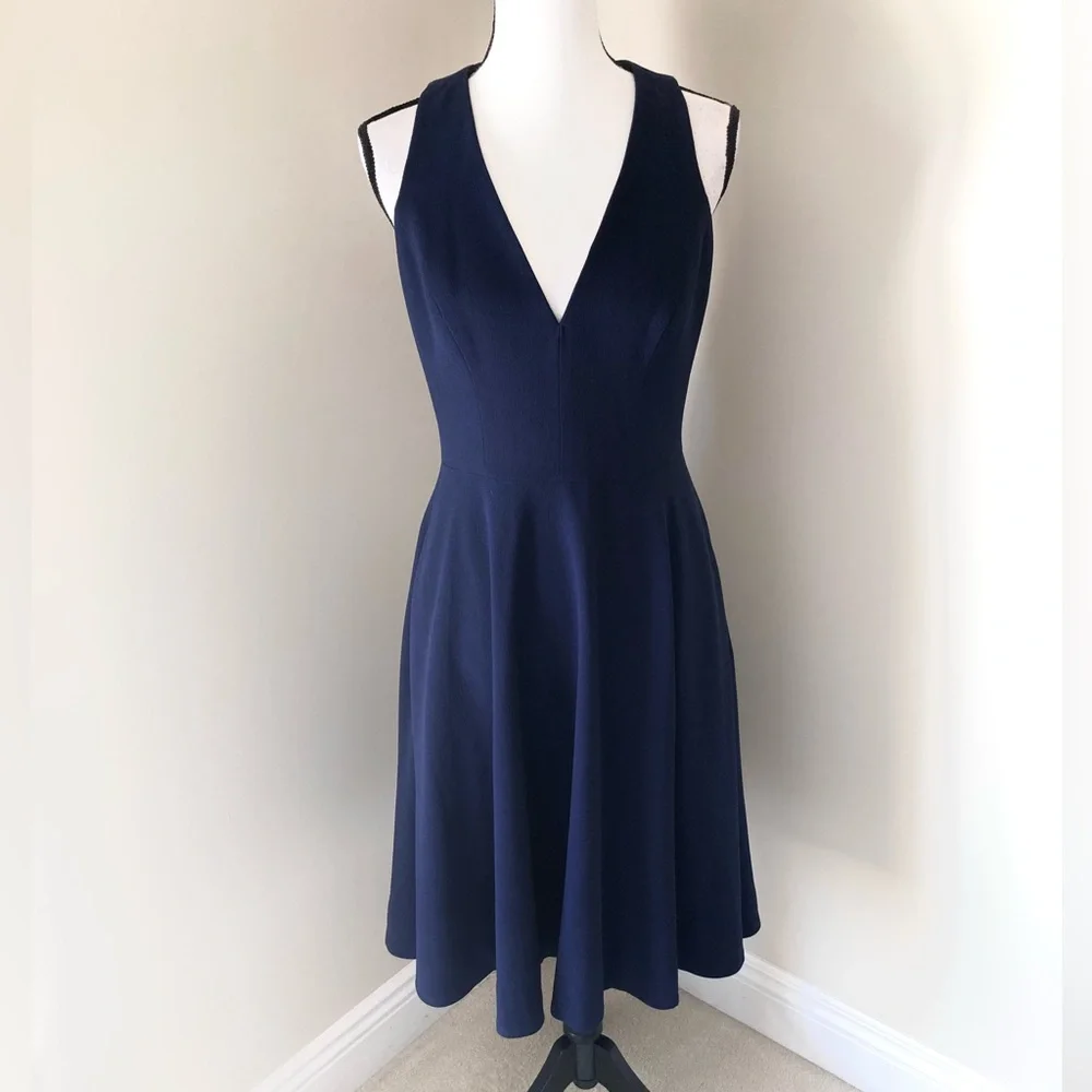 Dress the Population Catalina Sleeveless Fit & Flare Navy Dress Size M - Picture 3 of 10